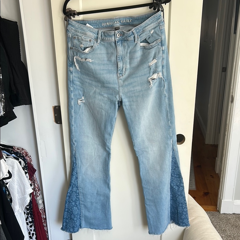 American Eagle Outfitters Blue Flare Wide Leg Jeans